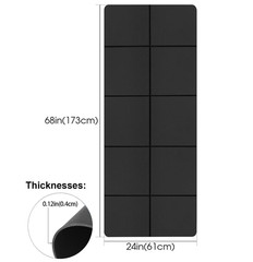 Extra Thick 4mm Exercise Yoga Pilates Mat Gym Fitness NBR 68″x 24″