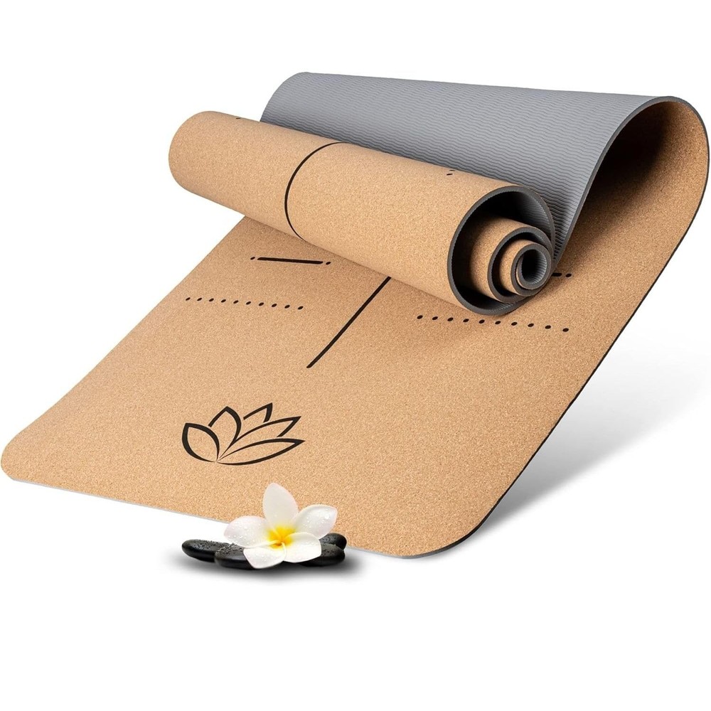 Yoga Mat Cork 100% Natural Yoga Mat Non Slip 185x66x0.6 cm Special…