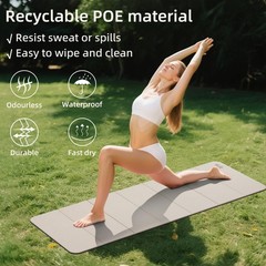 1/2 Inch 70″x24″ Foldable TPE Yoga Mat, Thick Non Slip Pilates Mat
