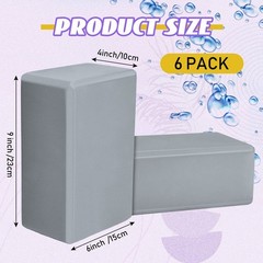 6 Pack Yoga Blocks Bulk 9 x 6 x 4 Inch Eva Foam Lightweight Yoga Bricks Non S…