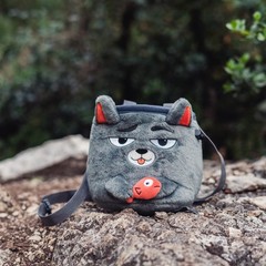 YY Vertical Cat Rock Climbing Chalk Bag, Perfect for Both Adults and grey