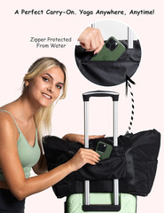 Extendable Yoga Mat Carrier with Straps & Laptop Pocket – Large Tote Bag