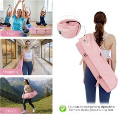 Yoga Mat Bag with Adjustable Strap Multi Pocket Storage Lightweight Durable
