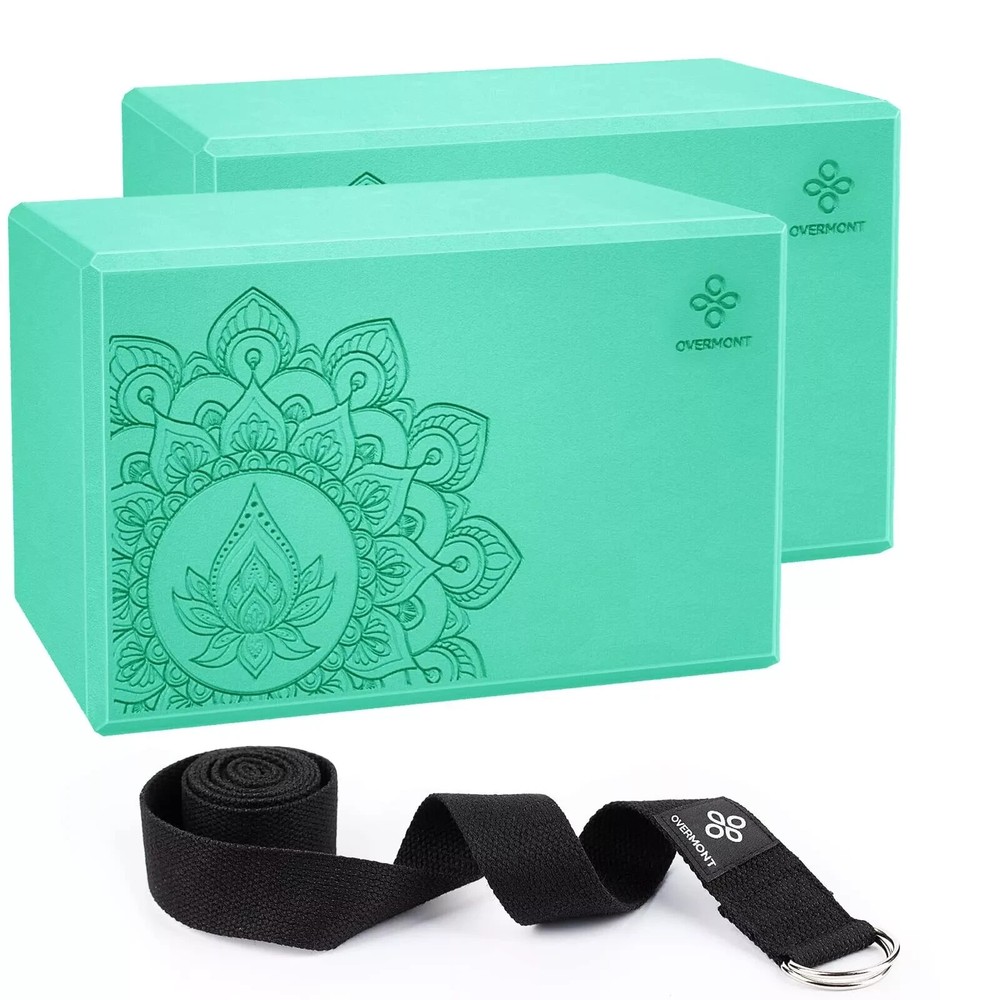 Yoga Block 2 Pack Supportive Latex-Free EVA Foam Soft Non-Slip Surface for Ge…