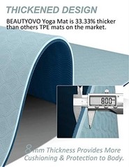 TPE Yoga Mat 1/3 Inch Extra Thick Double Sided Non Slip with Strap for Women