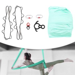 6M Aerial Yoga Sling Hammock Kit with Carabiners Green Polyester 440LB Capacity