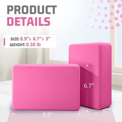 3×6″x9″ EVA Foam Yoga Blocks – Non-Slip Support for Pilates & Meditation”
