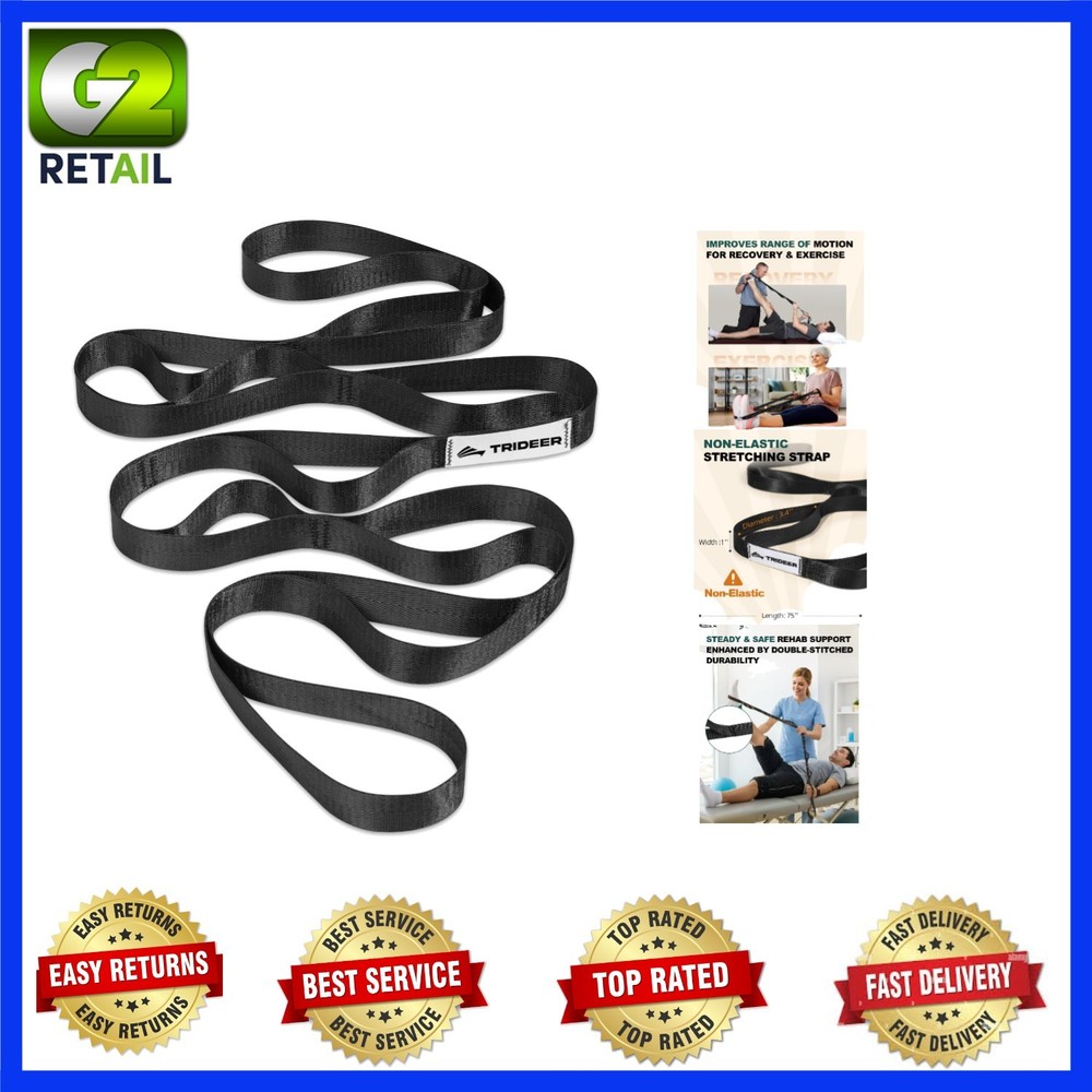 Versatile 10-Loop Yoga Strap for Enhanced Flexibility & Muscle Recovery