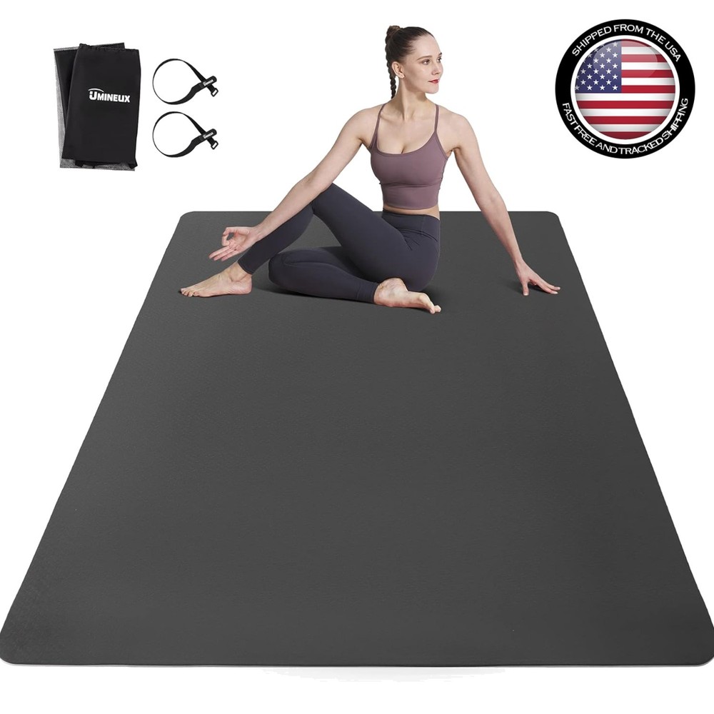 Large TPE Yoga Mat – 6’x4′ Double-Sided Non-Slip Exercise Mat for All Workouts