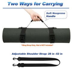 Cosmos Portable Yoga Mat Strap Sling Picnic Blanket Large, Black