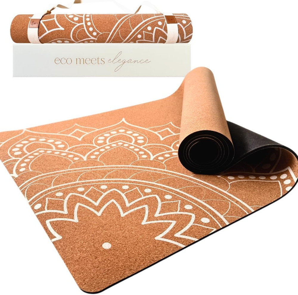 Luxury Cork Yoga Mat – Non-Slip, Eco-Friendly, 5mm Rubber Base for Stability