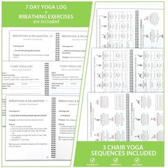Chair Yoga for Seniors Over 60 Book & Chart, Gentle 8.5×11 inches, navy blue