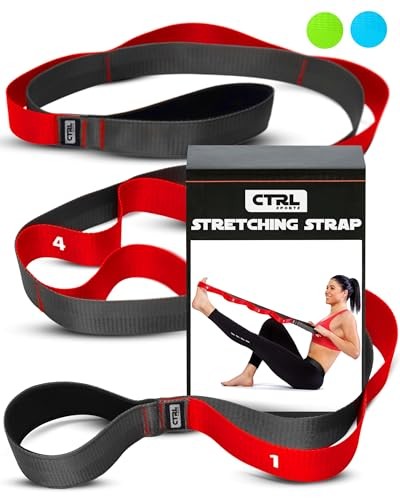 Stretching Strap with Loops – Non Elastic Stretch Band for 10 Loops – Red