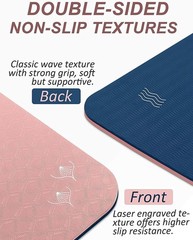 BEAUTYOVO Yoga Mat with Strap, 1/3 Inch Extra Thick Yoga Mat Double-sided Non