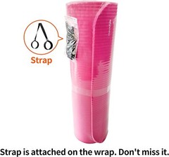 1/2″ Extra Thick Exercise Yoga Mat w/ 73.2″Lx24.3″Wx0.5″T & Elastic Strap – Pink
