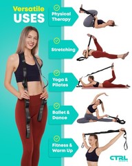 Stretching Strap Non Elastic Yoga Strap with Loops – Stretching Band for Phys…