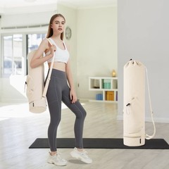 Yoga Mat Bag with Water Bottle Pocket and Bottom Wet Pocket, Exercise Yoga Ma…