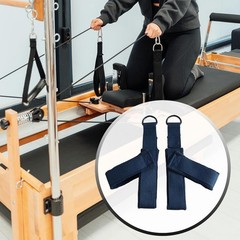 2x Pilates Double Loop Straps for Reformer Fitness Home D Rings Strap Handle