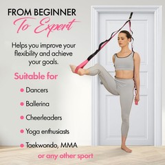 10-Loop Yoga Strap with Door Anchor – Stretch Strap for Flexibility, Deep Str…