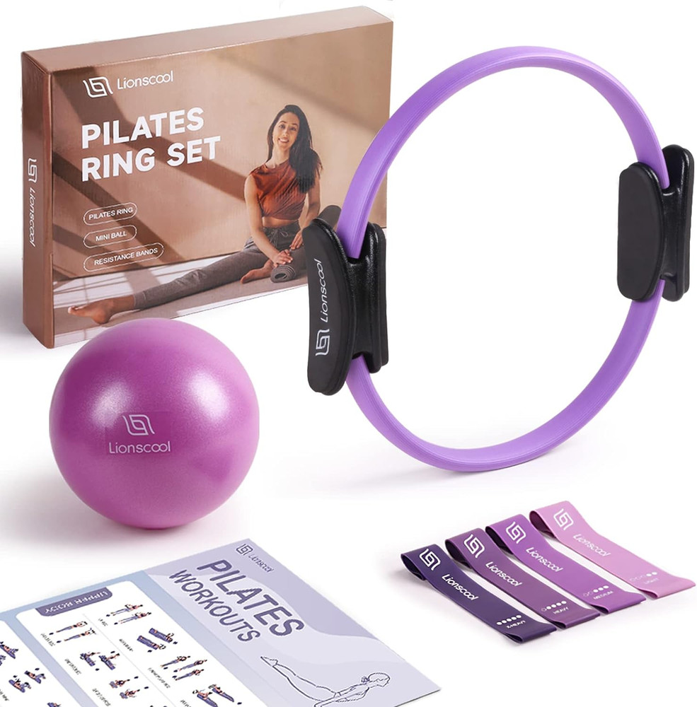 Pilates Ring Set – 14″ Anti-Deformation Magic Circle with Padded Handles, Mini B