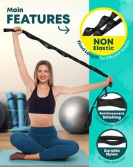 Stretching Strap Non Elastic Yoga Strap with Loops – Stretching Band for Phys…