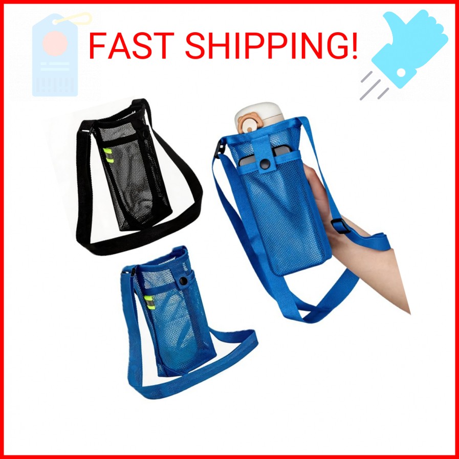 Yopolaz 2 Pack Bottle Holder – Mesh Sling with Adjustable Shoulder Strap – Light