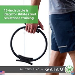 Gaiam Pilates Fitness Circle – Lightweight Foam Ring with Padded Handles for