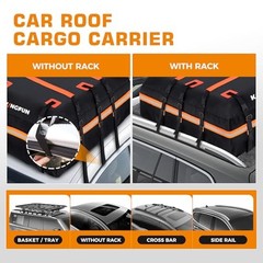 20 Cubic Feet Waterproof Car Luggage for Rooftop Cars