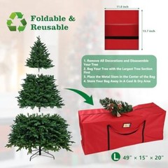 Christmas Tree Storage Bag 7.5 FT – Large Christmas Tree Storage, Heavy Black
