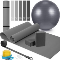 10 Pcs Yoga Starter Kit Include Yoga Mat with Carry Strap, 2 Yoga Blocks, Yog…