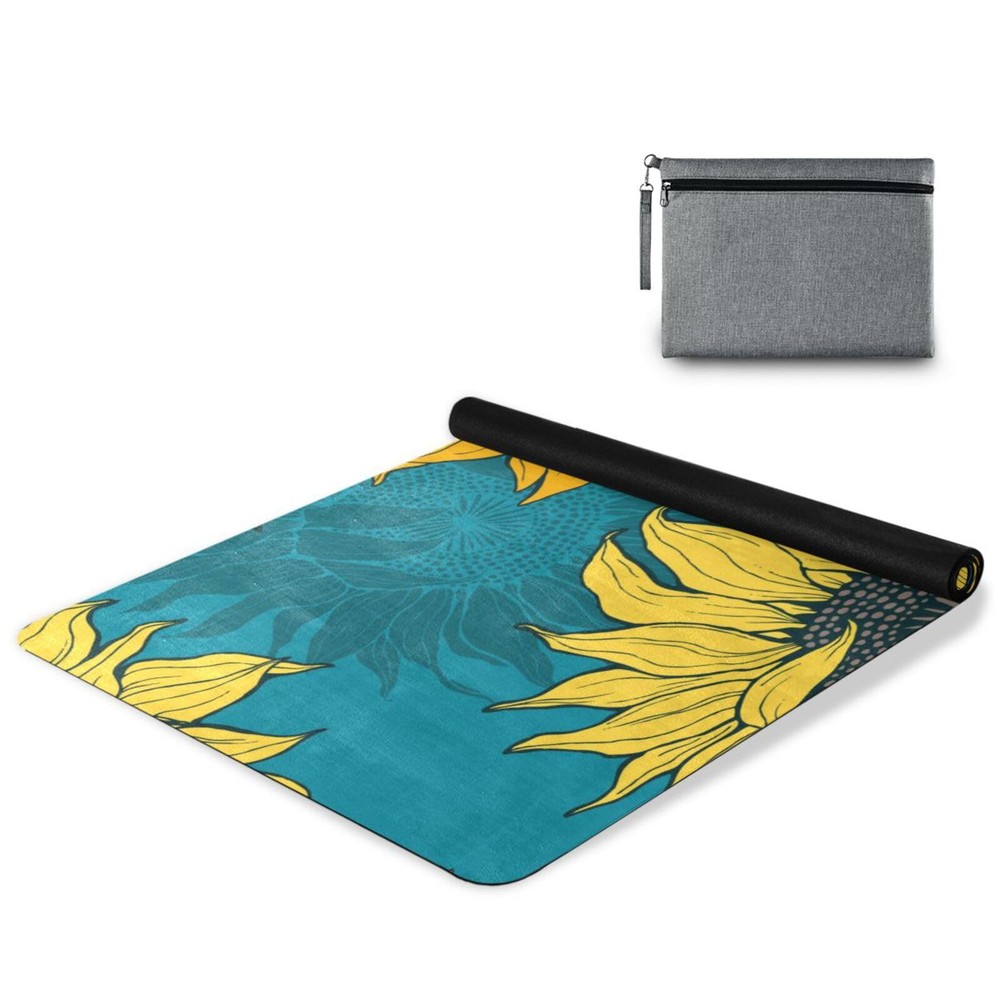 Sunflower Yoga Mat Home Workout Fitness Women Non Slip Storage Bag