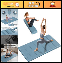 Foldable Thick Yoga Mat 10mm Non-Slip TPE, Extra Long 75×40, Easy Storage for Ho