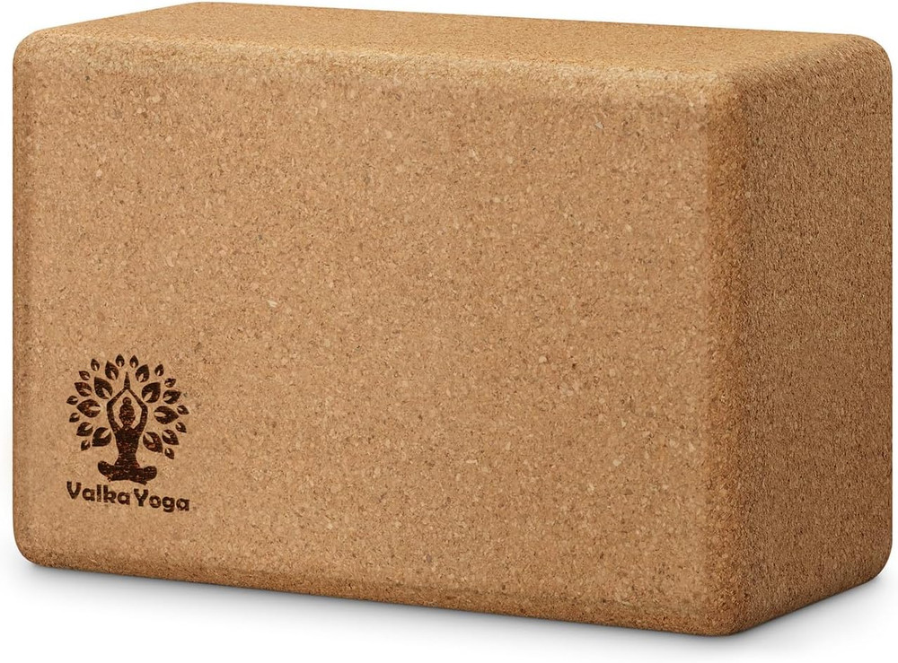 – 100% Organic Cork Yoga Block – Large – Strong and Will Not Bend, Good Grip- Wi