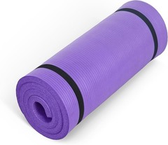 Extra Thick 1-Inch High Density Exercise Mat with Strap – Ideal for Yoga & More