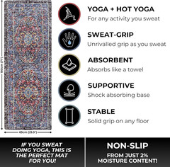 . All in One Yoga Mat | Luxury Sweat-Grip Mat/Towel Combo | Ideal for Yoga, Hot