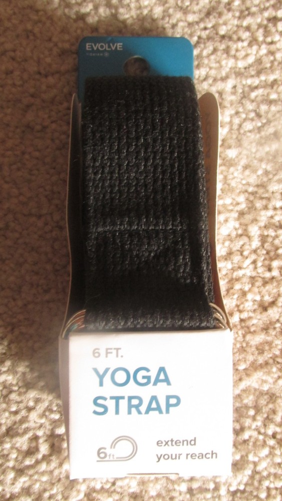 EVOLVE By GAIAM Black 6ft Yoga Stretching Strap 100% Polyester Brand New