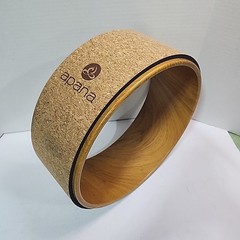Apana Cork/Wood Grain 12.5″ Back Roller Body Sport Yoga Roller Stretching Wheel