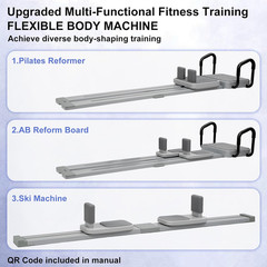 Pilates Reformer -Pilates Board with 66.9” Extended Track Portable Multifunctio