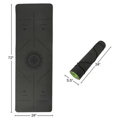 Non-Slip Yoga Mat with Alignment Marks – Lightweight Exercise Mat w… Fas