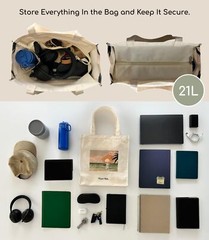 Summer Aestetic Canvas Tote Bag with Zippered Interior Pocket for Personal It…