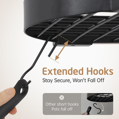 48 Inch Large Hanging Pot Rack Ceiling Mount with 130Lb High-Capacity, Ceiling P