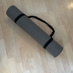 1/4” Eco Friendly Gray Non Slip Workout Yoga Mat with Carry Strap