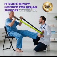 Stretching Strap with Loops – Non Elastic Yoga Straps for Physical Therapy Du…