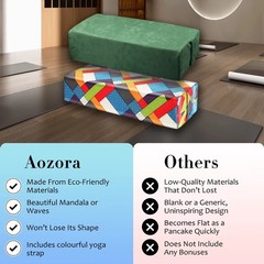 Yoga Bolster Pillow for Restorative & Meditation – Cushion with Carry Handle …