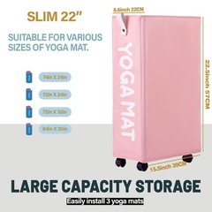 Yoga Mat Storage Racks 22”, Home Gym Storage Rack for Foam Roller, Yoga Stra…