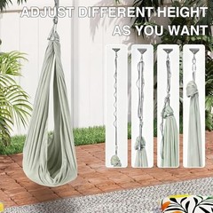 Sensory Swing – 55″ x 59″ Dual-Layer Therapy Swing for Autism, Large Bean Green