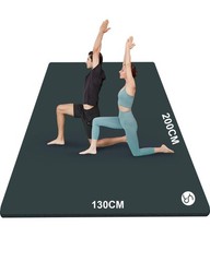 Yoga Mat XXL 200×130×2cm Fitness Mat Extra Large Wide Sports Mat NBR Extrad…