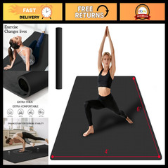 Extra Large Non-Slip Yoga Mat – Thick Durable Exercise Mat for Home Workout, Pil