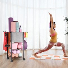 Multi-functional Workout Equipment Storage Rack Yoga Mat Holder Gym Organizer US