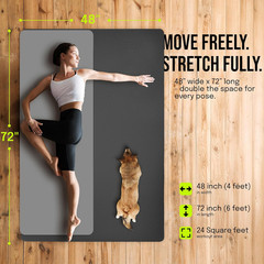 Extra Wide Large Yoga Mat 6’X4″ – Thick Exercise Mat for Home Workouts